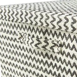 Entretien Du Linge|Gifi Boîte de rangement carrée décor zig zag noir blanc