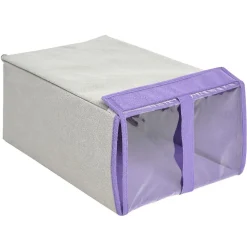 Rangement|Gifi Boîte de rangement chaussures en carton gris violet