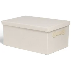 Rangement|Gifi Boîte de rangement coton gris ou beige 40,5xH18x26,5cm