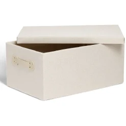 Rangement|Gifi Boîte de rangement coton gris ou beige 40,5xH18x26,5cm