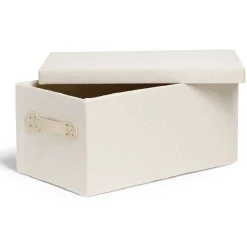 Rangement|Gifi Boîte de rangement coton gris ou beige 36xH17x22cm