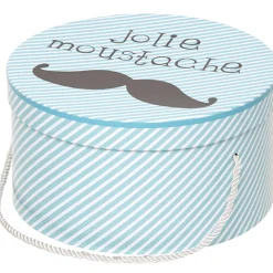 Rangement|Gifi Boîte de rangement déco bleue Jidoo 2.0 moustache