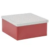 Rangement|Gifi Boîte de rangement déco carrée rouge et blanche