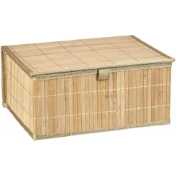 Rangement|Gifi Boîte de rangement déco lattes en bambou L32 x L25 cm