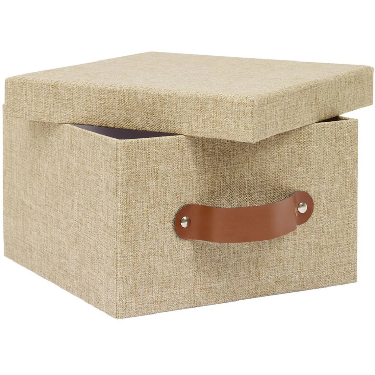 Rangement|Gifi Boîte de rangement décor lin beige 21x21xH12,5cm