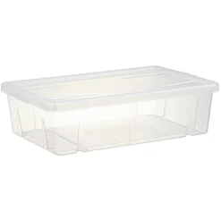 Rangement|Gifi Boîte de rangement dessous de lit blanc transparent avec couvercle 28L