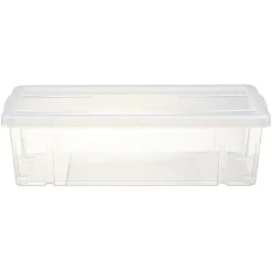Rangement|Gifi Boîte de rangement dessous de lit blanc transparent avec couvercle 28L