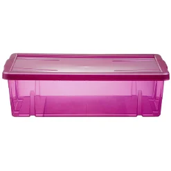 Rangement|Gifi Boîte de rangement dessous de lit violet transparent avec couvercle 28L