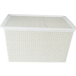 Rangement|Gifi Boîte de rangement Dolce Vita carreau de ciment taupe 50L