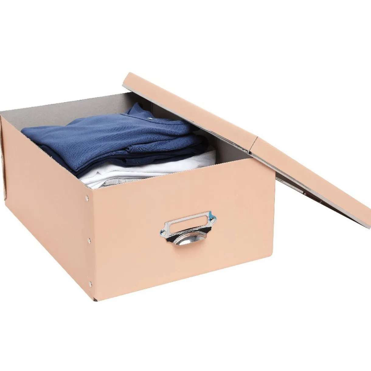 Rangement|Gifi Boîte de rangement en carton rose saumon petit modèle