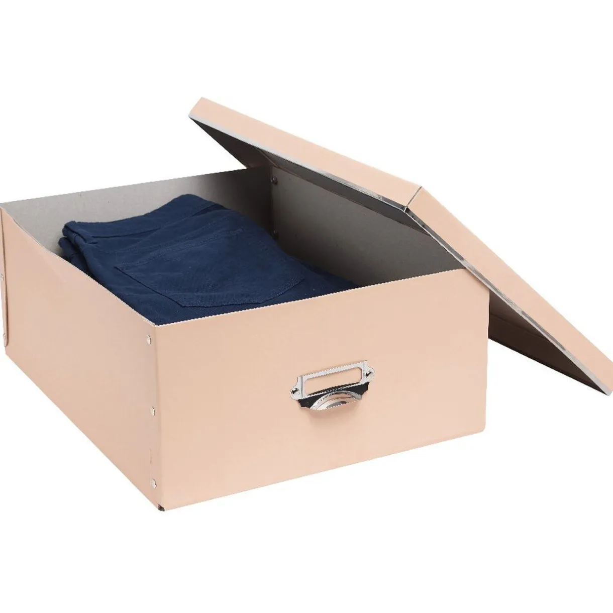 Rangement|Gifi Boîte de rangement en carton rose saumon grand modèle