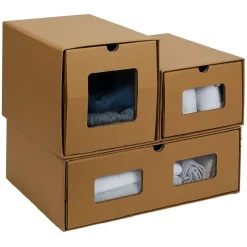 Rangement|Gifi Boîte de rangement en carton avec fenêtre transparente 23xH16x34cm