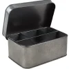 Rangement|Gifi Boîte de rangement en métal gris 4 compartiments