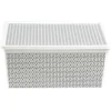Entretien Du Linge|Gifi Boîte de rangement en plastique motif graphique gris blanc 18L