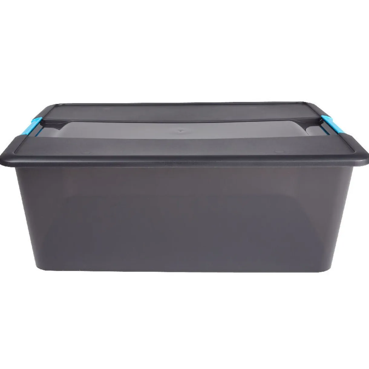 Rangement|Gifi Boîte de rangement gris fumé Kliker avec poignées clips 35 L