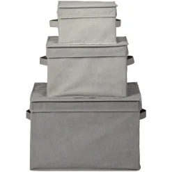 Entretien Du Linge|Gifi Boîte de rangement grise avec couvercle x3