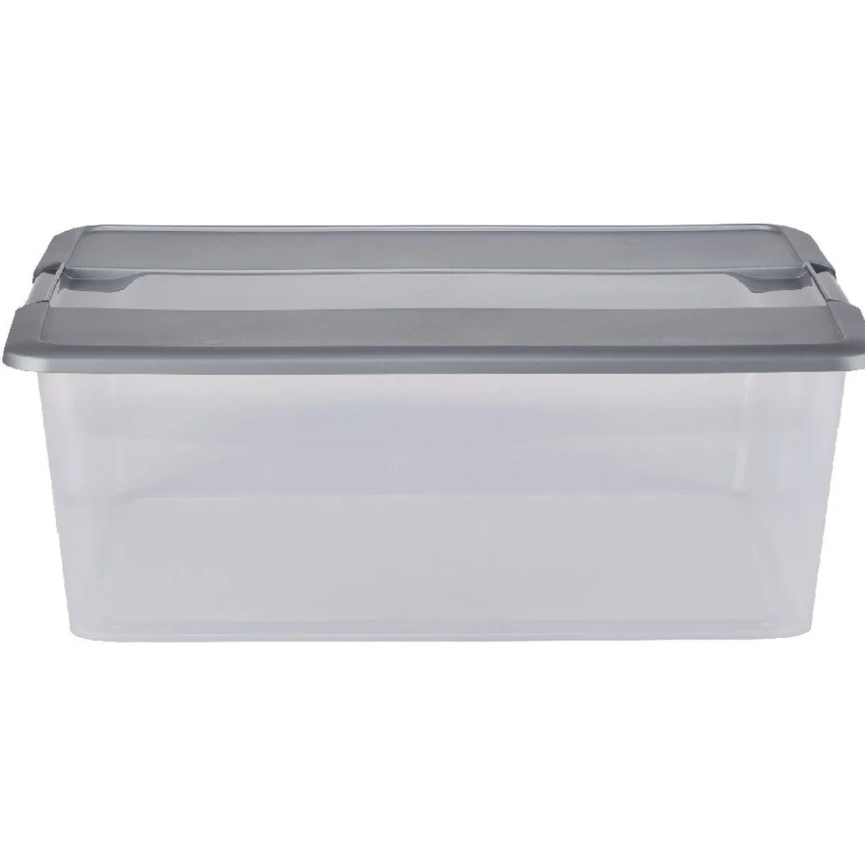 Rangement|Gifi Boîte de rangement Kliker avec couvercle clips gris 35 L x2