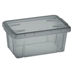 Rangement|Gifi Boîte de rangement noir transparent avec couvercle 4,4L