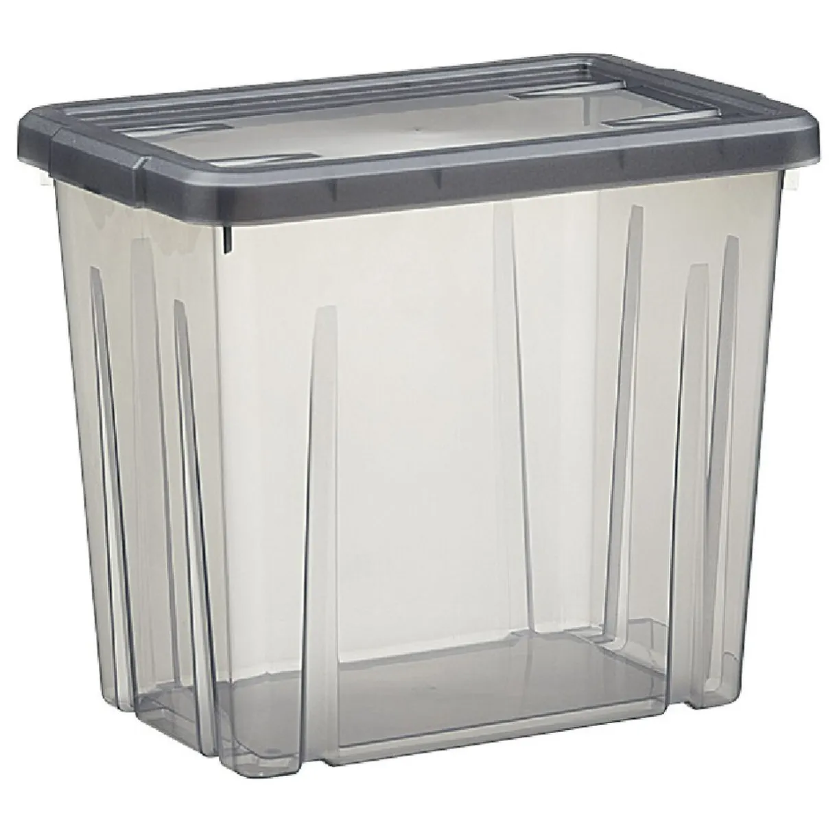 Rangement|Gifi Boîte de rangement noir transparent avec couvercle 8,8L