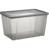 Rangement|Gifi Boîte de rangement noir transparent avec couvercle 54L