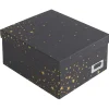 Rangement|Gifi Boîte de rangement noire motif étoiles dorées