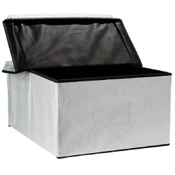 Entretien Du Linge|Gifi Boîte de rangement pailletée avec couvercle 3 couleurs