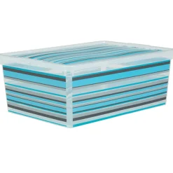 Rangement|Gifi Boîte de rangement plastique 10 L design bayadère