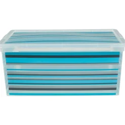 Rangement|Gifi Boîte de rangement plastique 18 L design bayadère