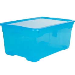 Rangement|Gifi Boîte de rangement plastique bleu 45 L