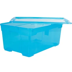 Rangement|Gifi Boîte de rangement plastique bleu 45 L
