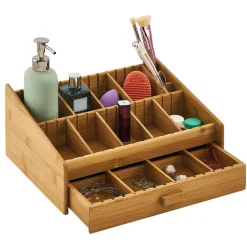 Outlet Gifi Boîte de rangement pour salle de bain en bambou