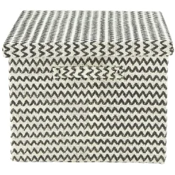 Entretien Du Linge|Gifi Boîte de rangement rectangulaire décor zig zag noir blanc