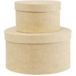 Rangement|Gifi Boîte de rangement ronde beige Ø15xH9cm
