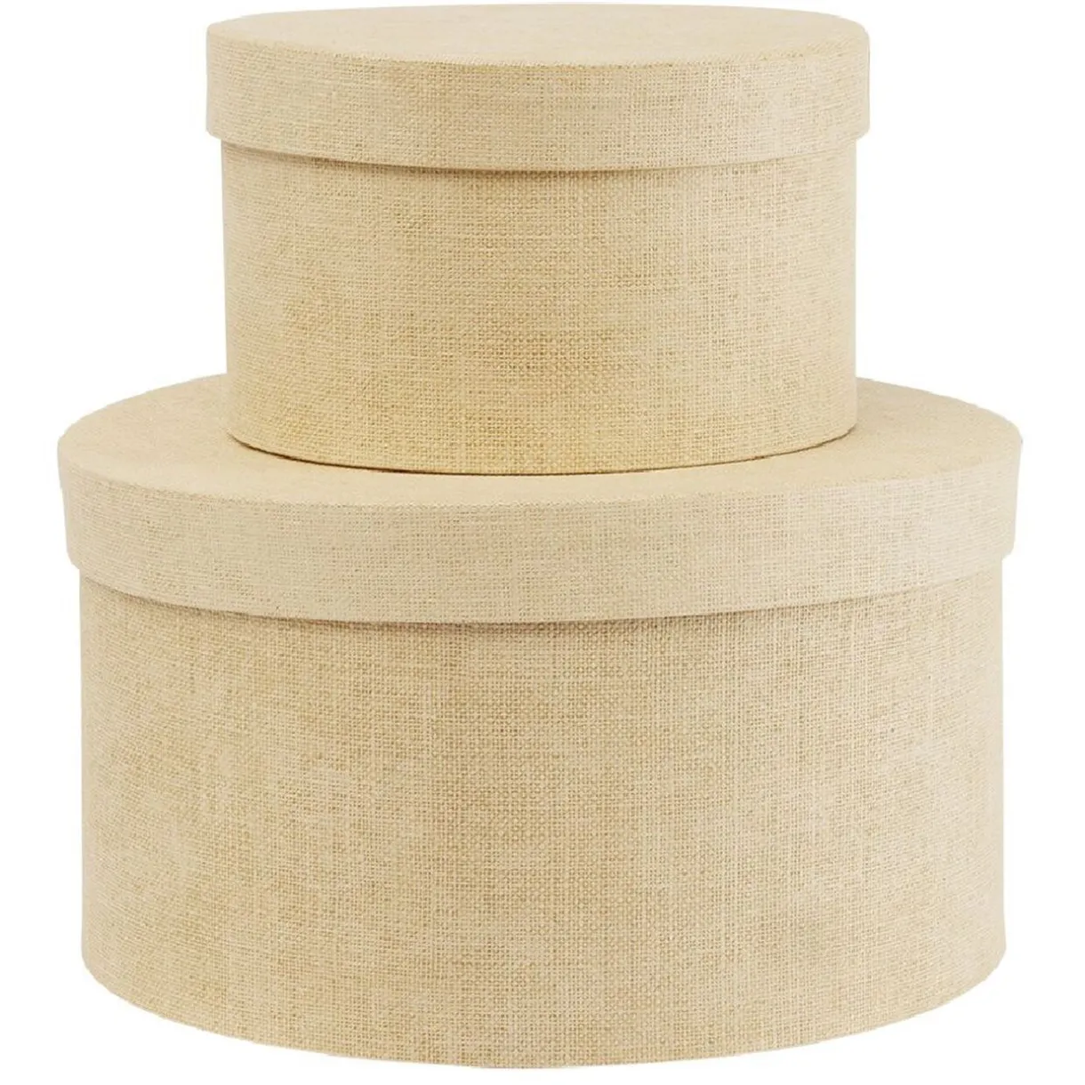 Rangement|Gifi Boîte de rangement ronde beige Ø15xH9cm