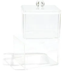 New Gifi Boîte de rangement salle de bain 2 compartiments 9,3x9,3xH15,5cm