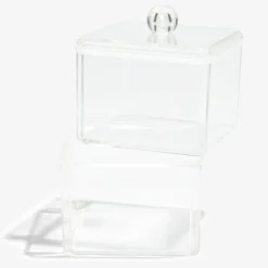 New Gifi Boîte de rangement salle de bain 2 compartiments 9,3x9,3xH15,5cm