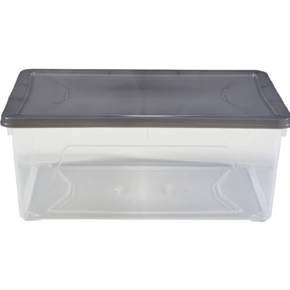 Entretien Du Linge|Gifi Boîte de rangement transparente couvercle gris 10 L x6