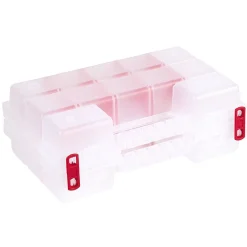 Entretien Du Linge|Gifi Boîte de rangement transparente avec séparateur amovible orange