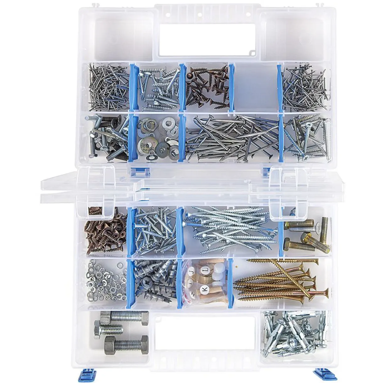 Entretien Du Linge|Gifi Boîte de rangement transparente avec séparateur amovible orange