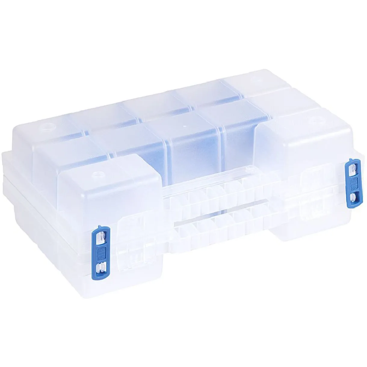 Entretien Du Linge|Gifi Boîte de rangement transparente avec séparateur amovible orange