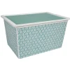 Rangement|Gifi Boîte de rangement vert et blanc exotique 50 L
