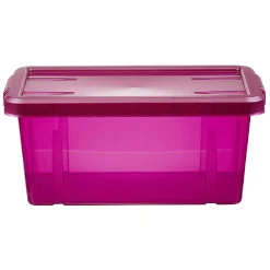 Rangement|Gifi Boîte de rangement violet transparent avec couvercle 4,4L