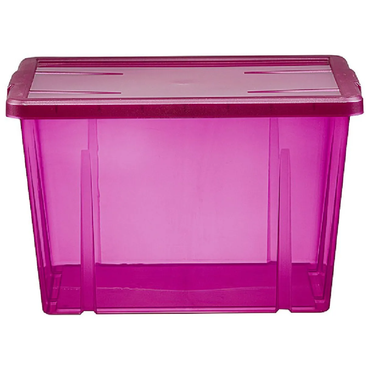Rangement|Gifi Boîte de rangement violet transparent avec couvercle 18,8L