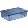 Rangement|Gifi Boîte dessous de lit en plastique bleu 28L