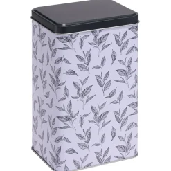 Boîte en métal imprimé feuillage 13x10xH20cm^Gifi Discount