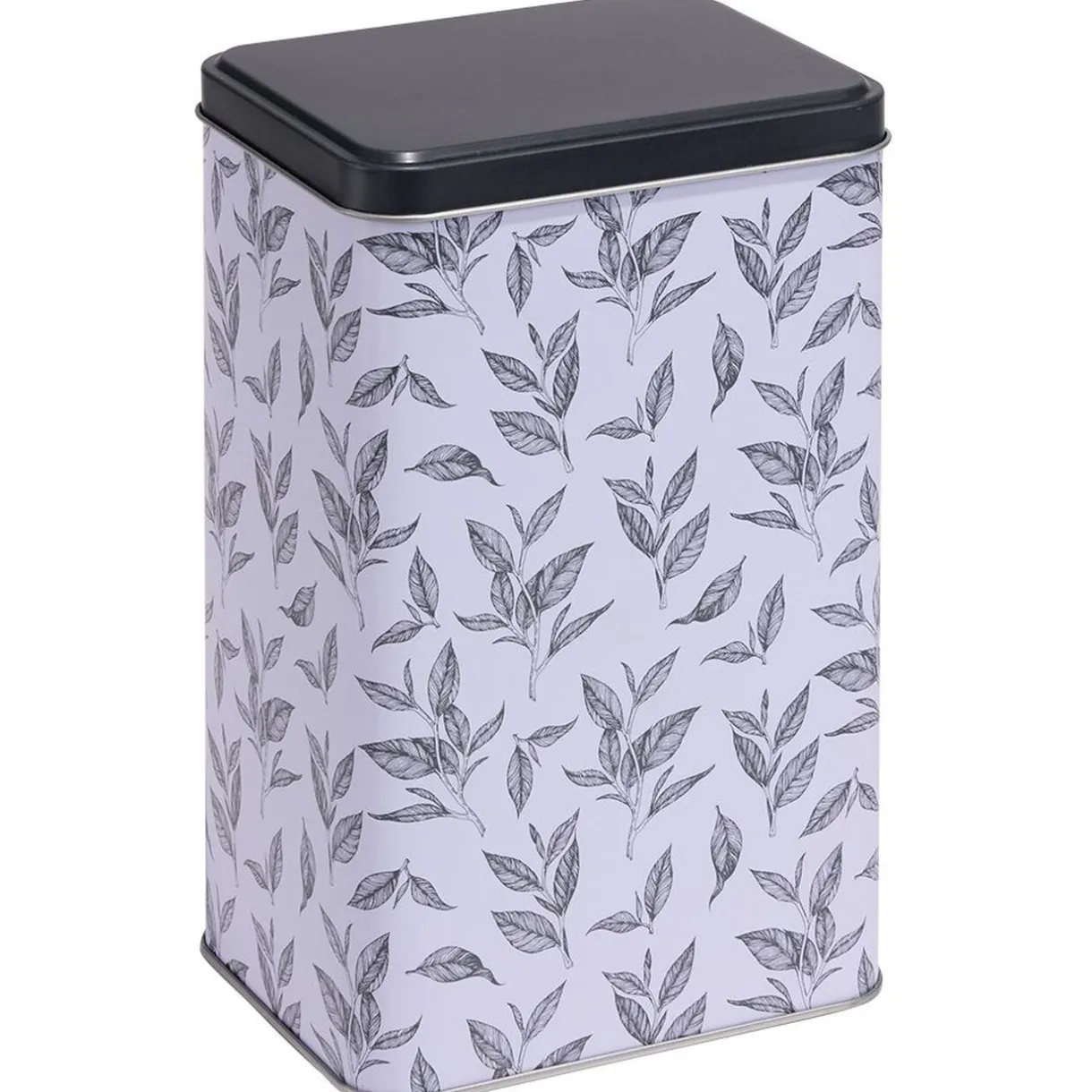 Boîte en métal imprimé feuillage 13x10xH20cm^Gifi Discount