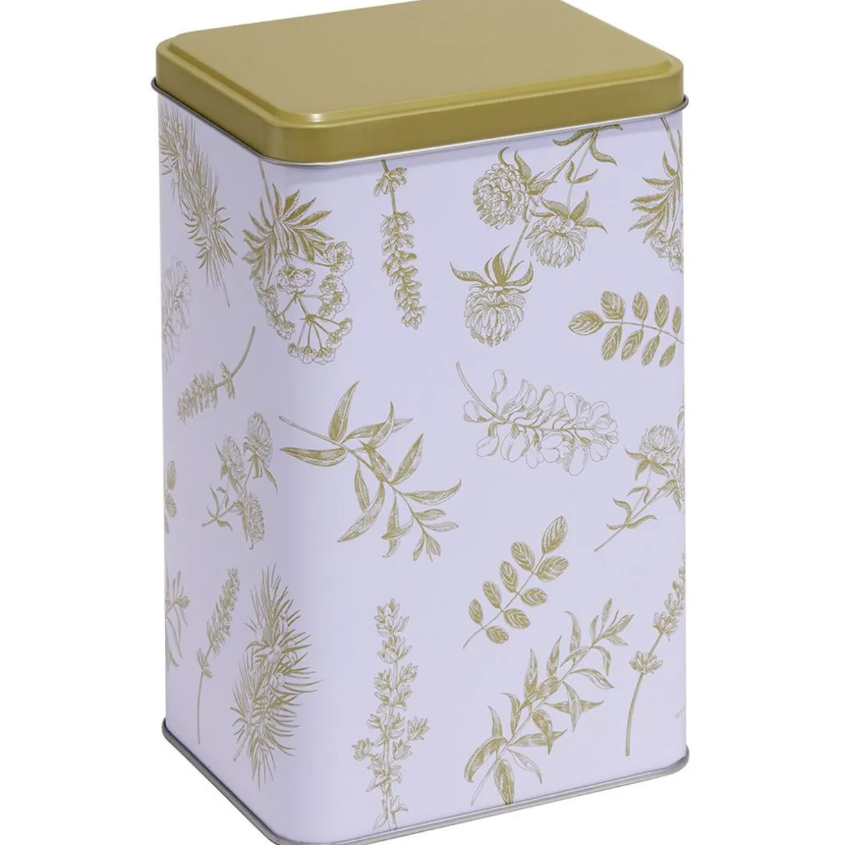 Boîte en métal imprimé feuillage 13x10xH20cm^Gifi Discount
