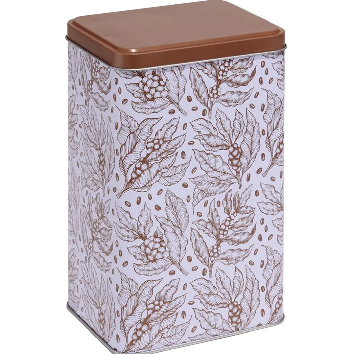 Boîte en métal imprimé feuillage 13x10xH20cm^Gifi Discount