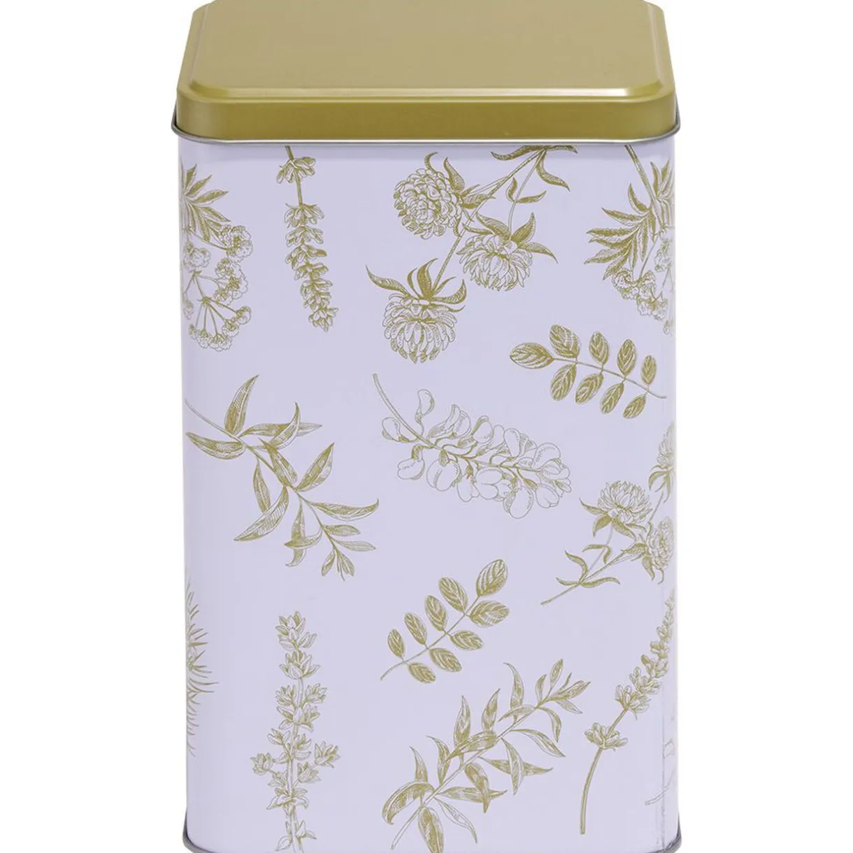 Boîte en métal imprimé feuillage 13x10xH20cm^Gifi Discount