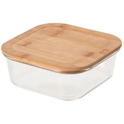 Boîte en verre et bambou 1,1 L^Gifi